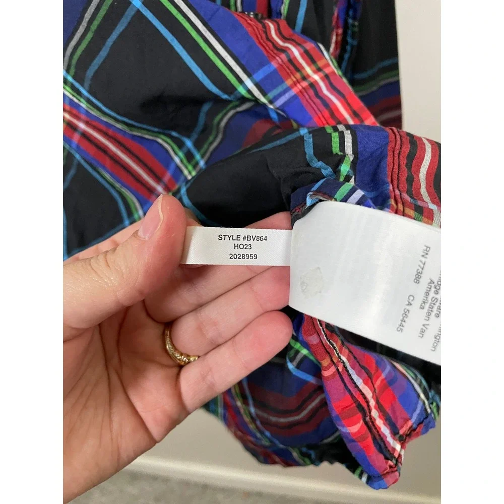 J.Crew Garcon Classic Shirt in Stewart Tartan‎ Cotton Poplin Size 10